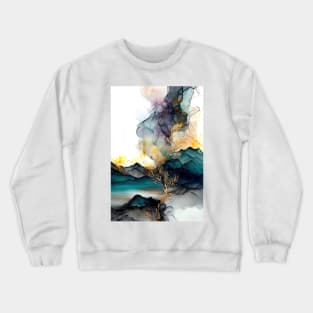 Mountain Eruption - Abstract Alcohol Ink Resin Art Crewneck Sweatshirt